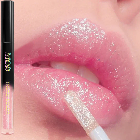 Glitter Lip Glaze Long Lasting Waterproof Liquid Lipstick Dewy Finish Lip Oil Lip Tint makeup Pearl lip gloss Sexy Cosmetics