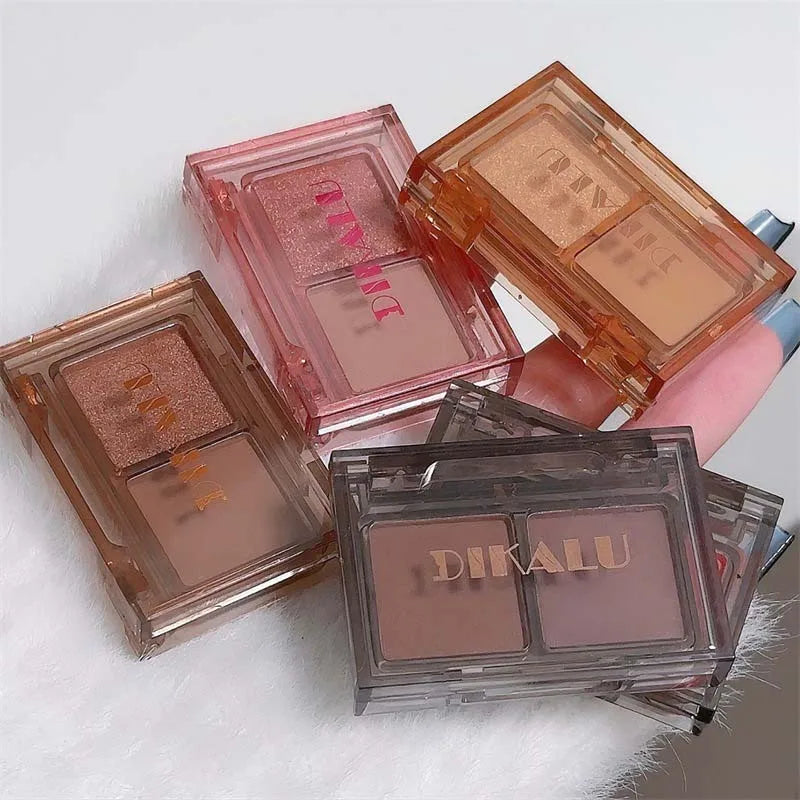 Two-color Eyeshadow Palette Lasting Easy To Color Matte Red Black Eye Shadow Fashion Korean Shiny Eyes Makeup Pigments Cosmetics